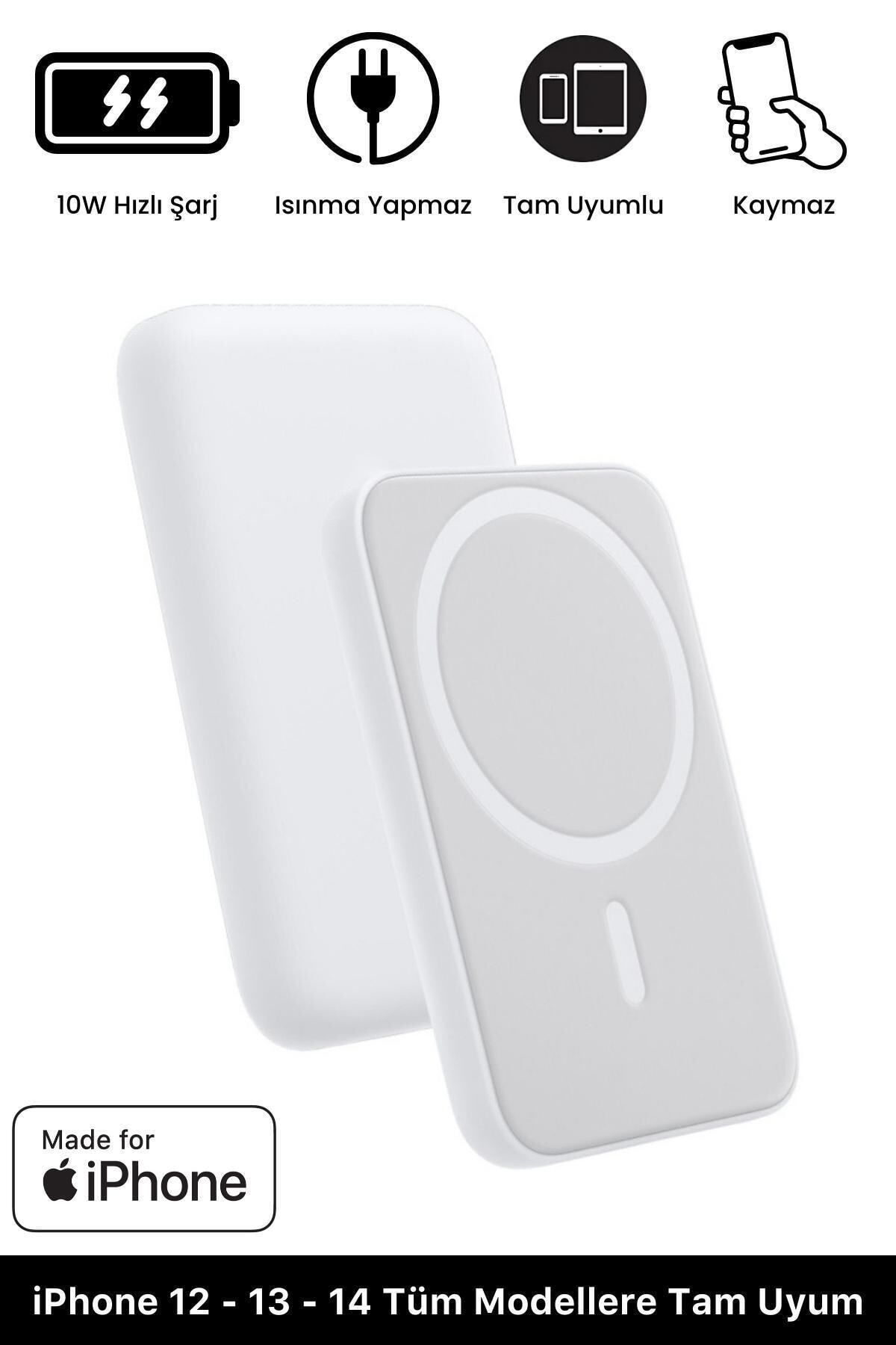 İphone 12 13 14 15 16 Tam Uyumlu Magsafe Battery Pack Powerbank Kablosuz Wireless Batarya Şarj Aleti